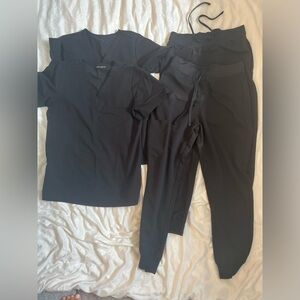 Mandala Black Joggers Scrub sets for Women